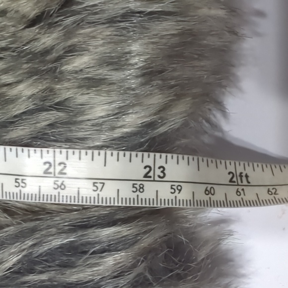 ZARA Warm Wear TRF Women's Vest Faux Fur Brown Grey Layering Sleeveless Medium - Picture 9 of 14